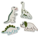 Patches zum aufbügeln Dinosaurier 4er Set, Dino Aufbügler