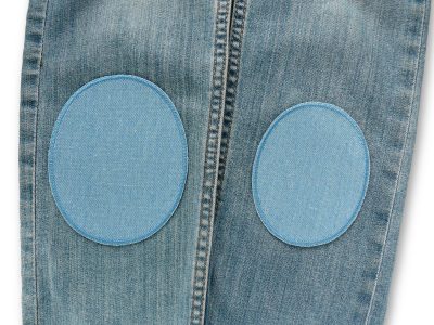 Knieflicken zum Aufbügeln aus hellblauem Jeansstoff, 8 x 10 cm oder 10 x 12 cm, einfarbige Jeansflicken Bügelflicken für Kinderhosen und Erwachsenenhosen handmade Berlin