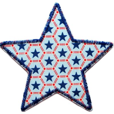 Stern Sternchen blau Aufnäher, 10 cm