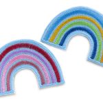 Regenbogen Patch pastell, 2 Farben, 7 x 5 cm, Bügelbilder