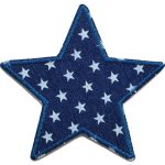 Stern Jeansflicken Sternchen dunkelblau, 10 cm