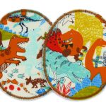 2 Knieflicken Dinosaurier bunt, 8 x 10 cm