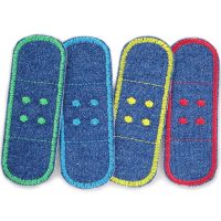 4er Set Jeans Trostpflaster, 8,5 x 3 cm