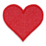 Herz Jeansflicken rot, 8,5 x 8 cm
