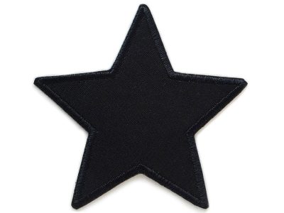 Stern Canvas schwarz zum aufbügeln, schwarzer Baumwollcanvas 10 x 10 cm, Stern-Bügelflicken sternförmig für Kinderhosen und Jeans handmade Berlin