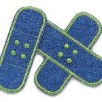 2 Jeansflicken Pflaster hellgrün, 8,5 cm, Bügelflicken Jeans