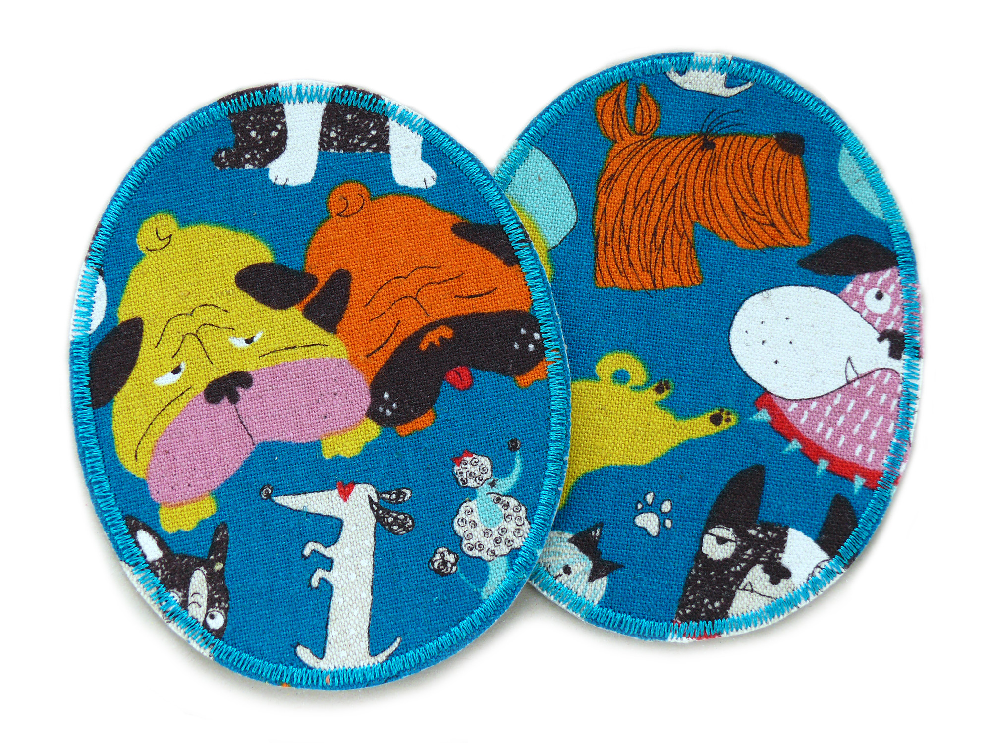 2 Knieflicken Hunde petrol, 8 x 10 cm – Bild 2