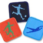 Fußballspieler Patch, 3 Farben, 5,5 cm, Fußballer Aufnäher