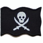 Piratenflagge Bügelbild Pirat, 7 x 5 cm, Jolly Roger Patch
