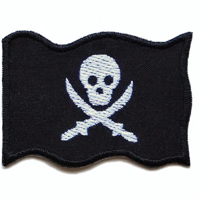 Piratenflagge Bügelbild Pirat, 7 x 5 cm