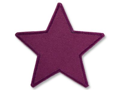 Stern Aufnäher zum aufbügeln brombeerfarben, Baumwollcanvas 10 x 10 cm, brombeerfarbener Stern-Bügelflicken sternförmig, Bügelflicken für Kinderhosen und Jeans handmade Berlin