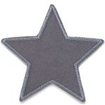 Stern Cord grau Aufnäher - 10 cm - Cordflicken Aufbügler