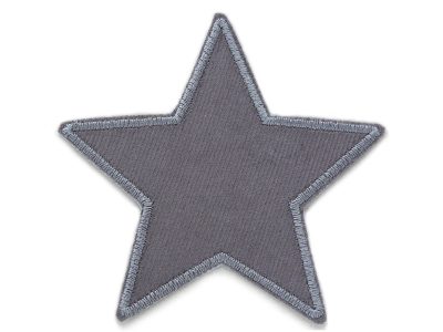 Stern Cord grau Aufnäher zum aufbügeln, Baumwollcord 10 x 10 cm, grauer Cordflicken sternförmig, Bügelflicken für Cordhosen und Kinderhosen handmade Berlin