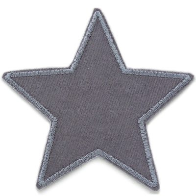 Stern Cord grau Aufnäher zum aufbügeln