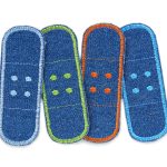 4er Set Jeans Trostpflaster, 8,5 x 3 cm, Pflaster Bügelflicken