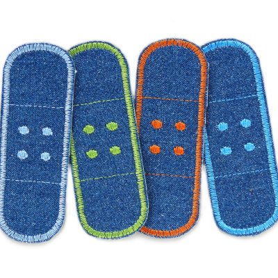 4er Set Jeans Trostpflaster, 8,5 x 3 cm