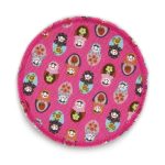 Matroschka Puppen Flicken pink - 7 cm - Bügelflicken rund