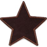Stern Cord dunkelbraun Aufnäher - 10 cm - Flicken für Cordhosen