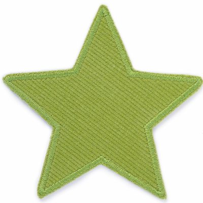 Stern Cord grün Aufnäher Flicken zum aufbügeln