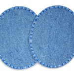 2 Jeansflicken Sternchen mittelblau, 8 x 10 cm