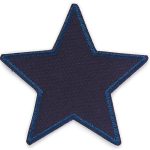 Stern Canvas dunkelblau, 10 cm, Aufnäher zum aufbügeln