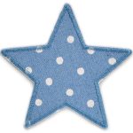 Stern Pünktchen jeansgrau - 10 cm - Aufnäher Bügelflicken