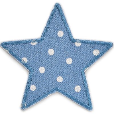 Stern Pünktchen jeansgrau Flicken Canvas zum aufbügeln