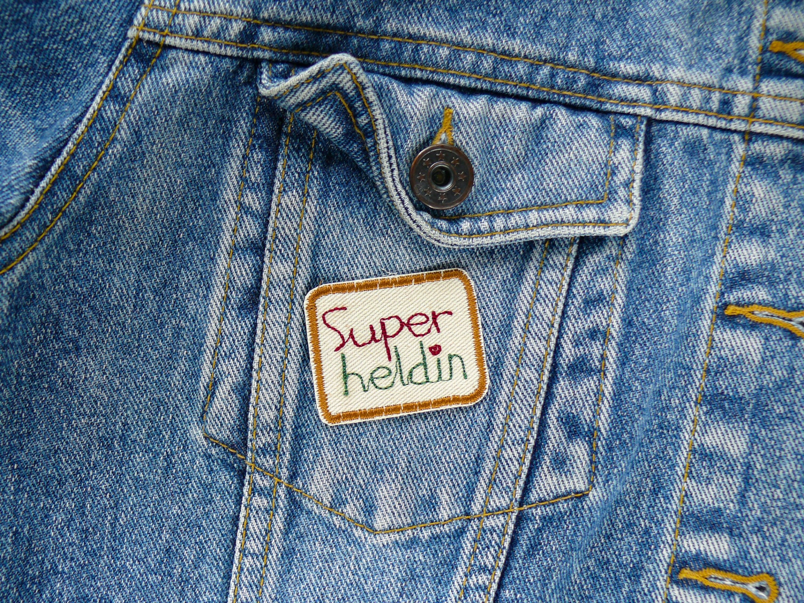 Patch Superheld & Superheldin, 4,5 x 3,5 cm, Hero Aufnäher – Bild 7