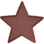 Stern Canvas braun Aufnäher, 10 cm, Bügelflicken Aufbügler