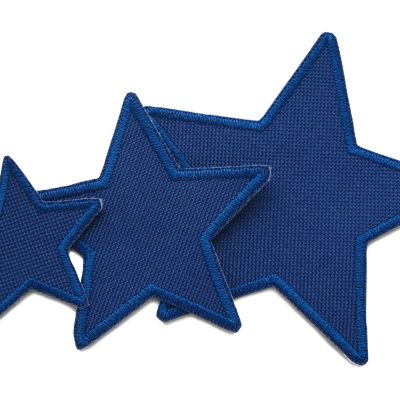 dunkelblaue Stern Flicken zum aufnähen für Regenhosen, 3 Größen