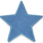 Stern Cord jeansblau Aufnäher, 10 cm
