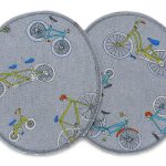 2 Knieflicken Fahrrad grau, 2 Größen