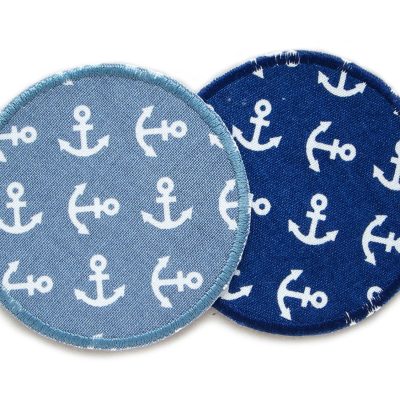 Hosenflicken Anker, 2 Farben, 8 cm