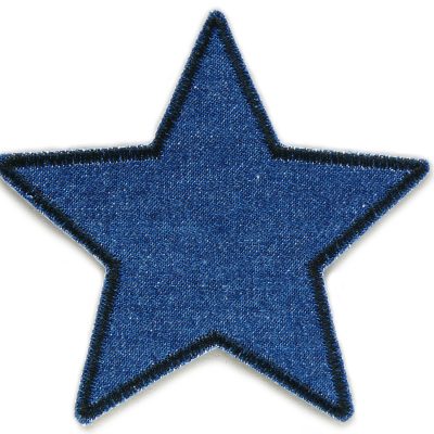Stern Jeans Aufnäher zum aufbügeln mit Rand in schwarz