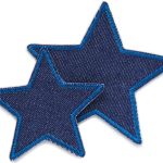 Stern Jeans Aufnäher blau, 2 Größen