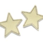Bügelflicken Glitzer Stern silber 2er Set, 5 cm