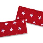 2 Pflaster Flicken Sterne rot - 7,5 x 3,5 cm - kleine Hosenpflaster