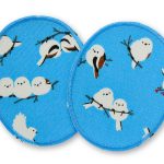 2 Knieflicken Wintervögel, 8 x 10 cm, Bügelflicken Kinder