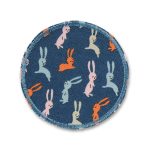 Hosenflicken kleine Hasen grau, 7 cm