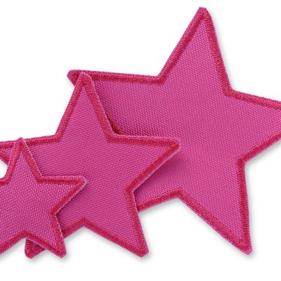 Stern Aufnäher pink 3 Größen wasserdicht für Regenkleidung