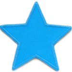 Stern Canvas hellblau Aufnäher, 10 cm