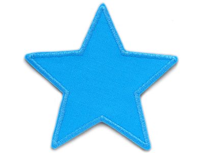 Stern Canvas hellblau Aufnäher aus Baumwollcanvas, 10 x 10 cm, hellblauer Stern-Bügelflicken sternförmig, Bügelflicken für Kinderhosen und Jeans handmade Berlin