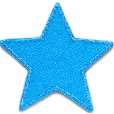 Stern-Bügelflicken aus hellblauem Baumwollcanvas, 10 x 10 cm, zum Aufbügeln auf Kinderhosen, Jeansjacken und Taschen, handmade Berlin
