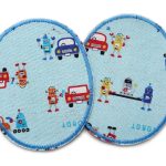 2 Knieflicken Roboter hellblau, 8 x 10 cm