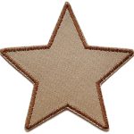 Stern Canvas hellbraun Aufnäher, 10 cm
