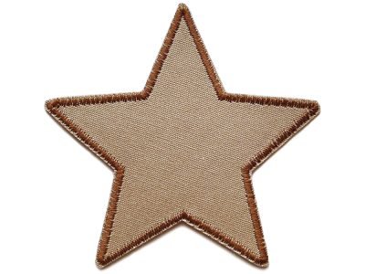 hellbrauner Stern-Bügelflicken aus Baumwollcanvas 10 x 10 cm sternförmig, Bügelflicken für Kinderhosen und Cordhosen handmade Berlin