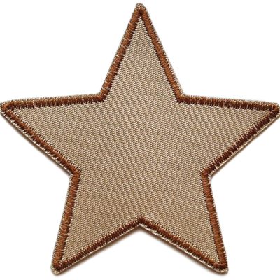 Stern Canvas hellbraun Aufnäher, 10 cm