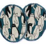 2 Knieflicken Pinguin, 6 x 8 cm, Bügelflicken Kinder