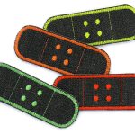 4er Set Jeans Trostpflaster neon, 8,5 x 3 cm