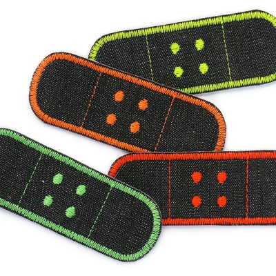 4 Trostpflaster Pflaster Flicken Jeans in Neon